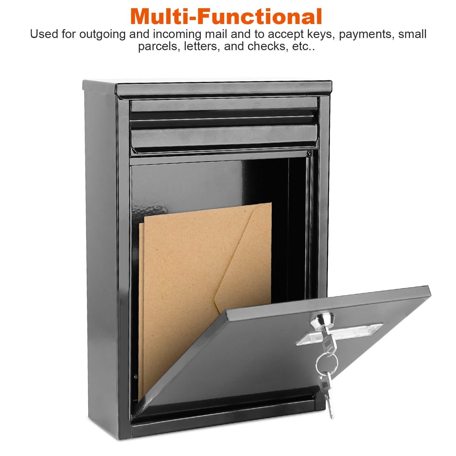Wall Mount Mailbox Lockable Galvanized Iron Letter Post Box