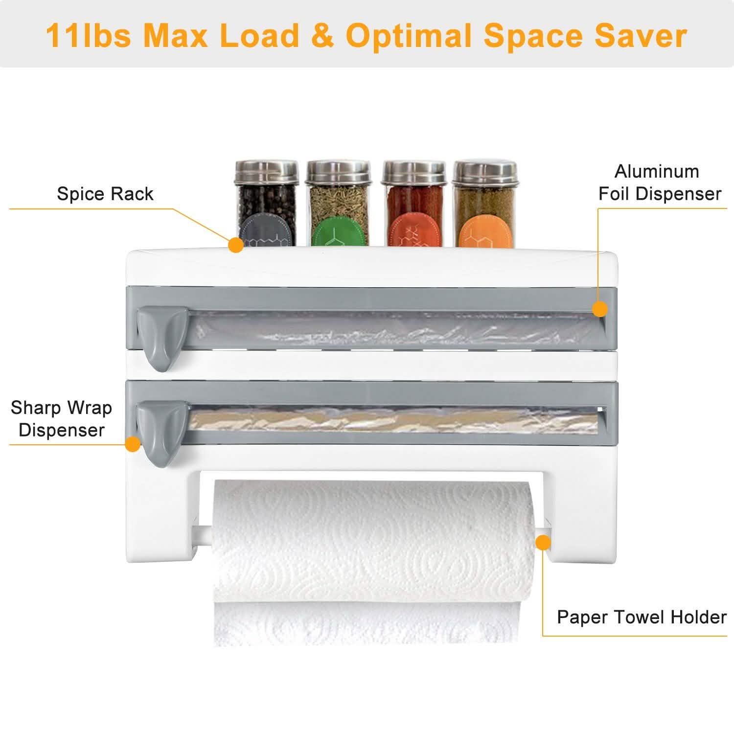 Wall Mounted Kitchen Roll Dispenser with Cutter