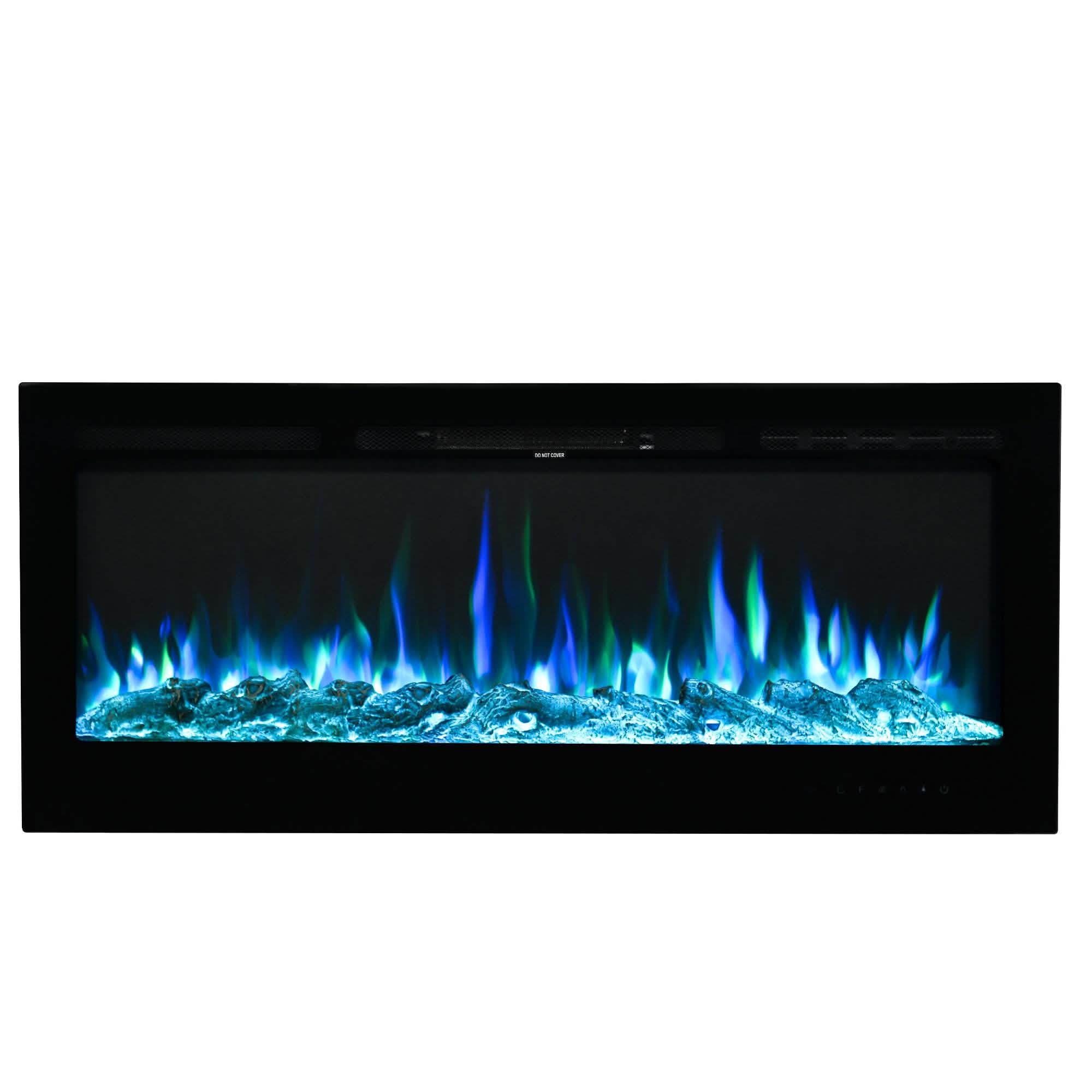 Wall-Mounted Recessed Electronic Fireplace - 50 Inch