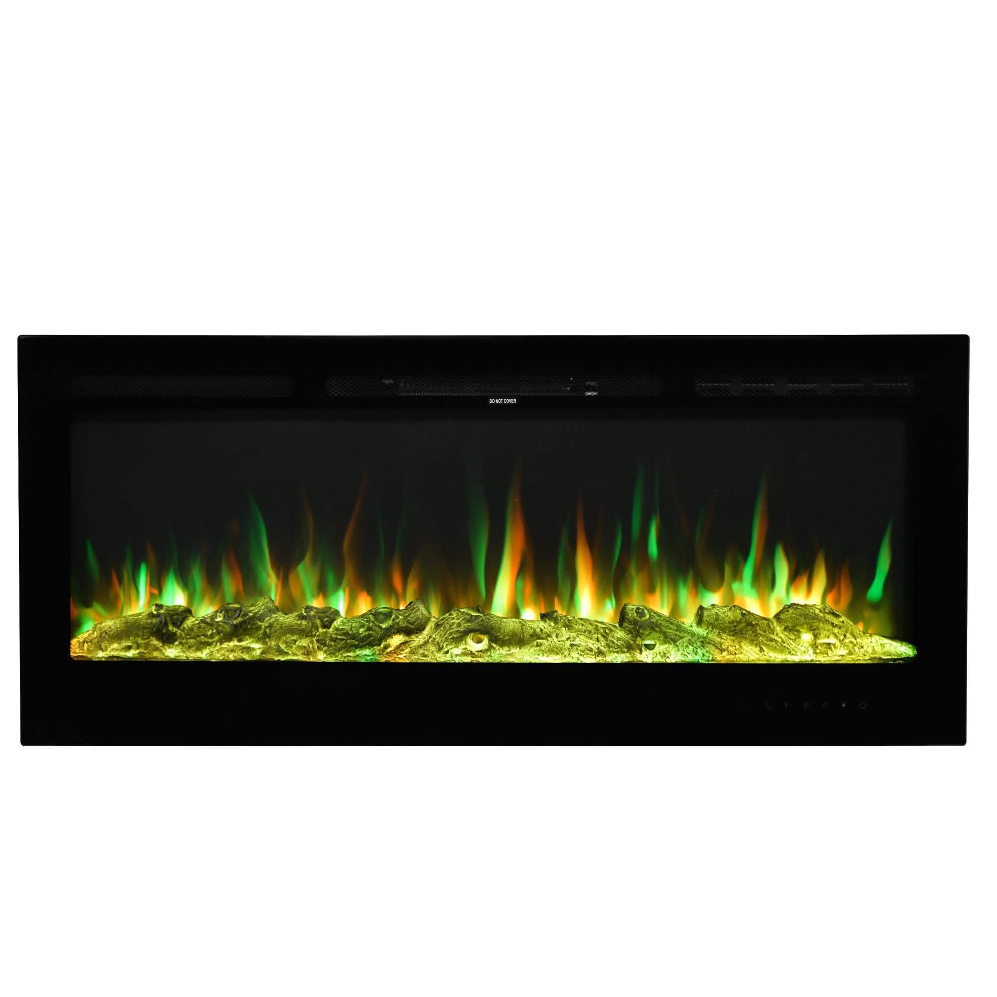 Wall-Mounted Recessed Electronic Fireplace - 50 Inch