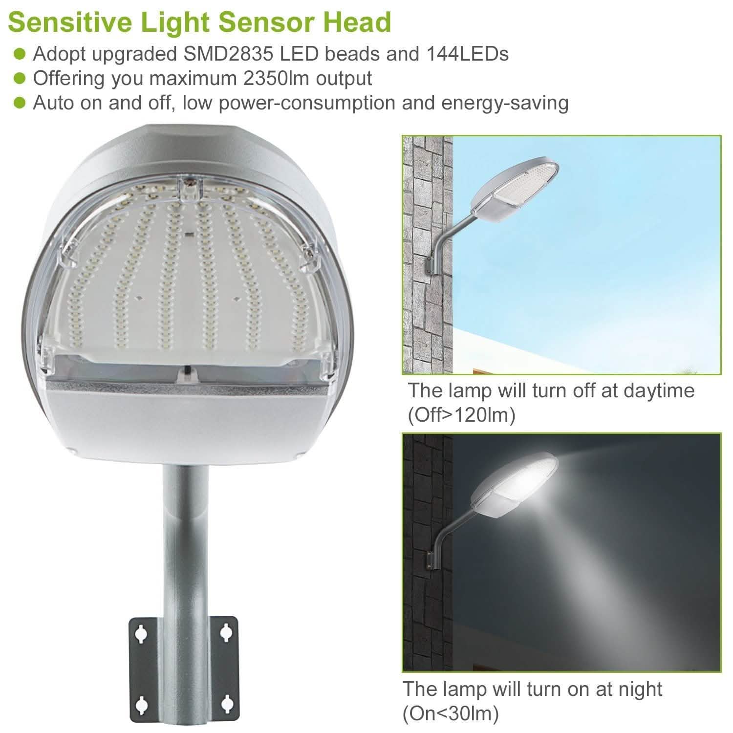 Wall Pack LED Lights 144LEDs Photocell Sensor Street Lamp IP65 Waterproof