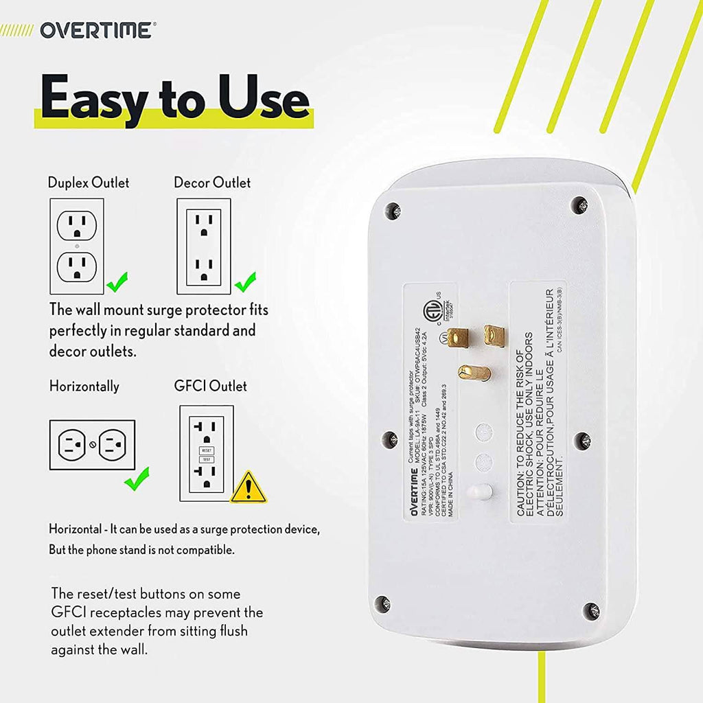 Wall Plate Power USB Outlet  6 Outlet & 4 USB Port