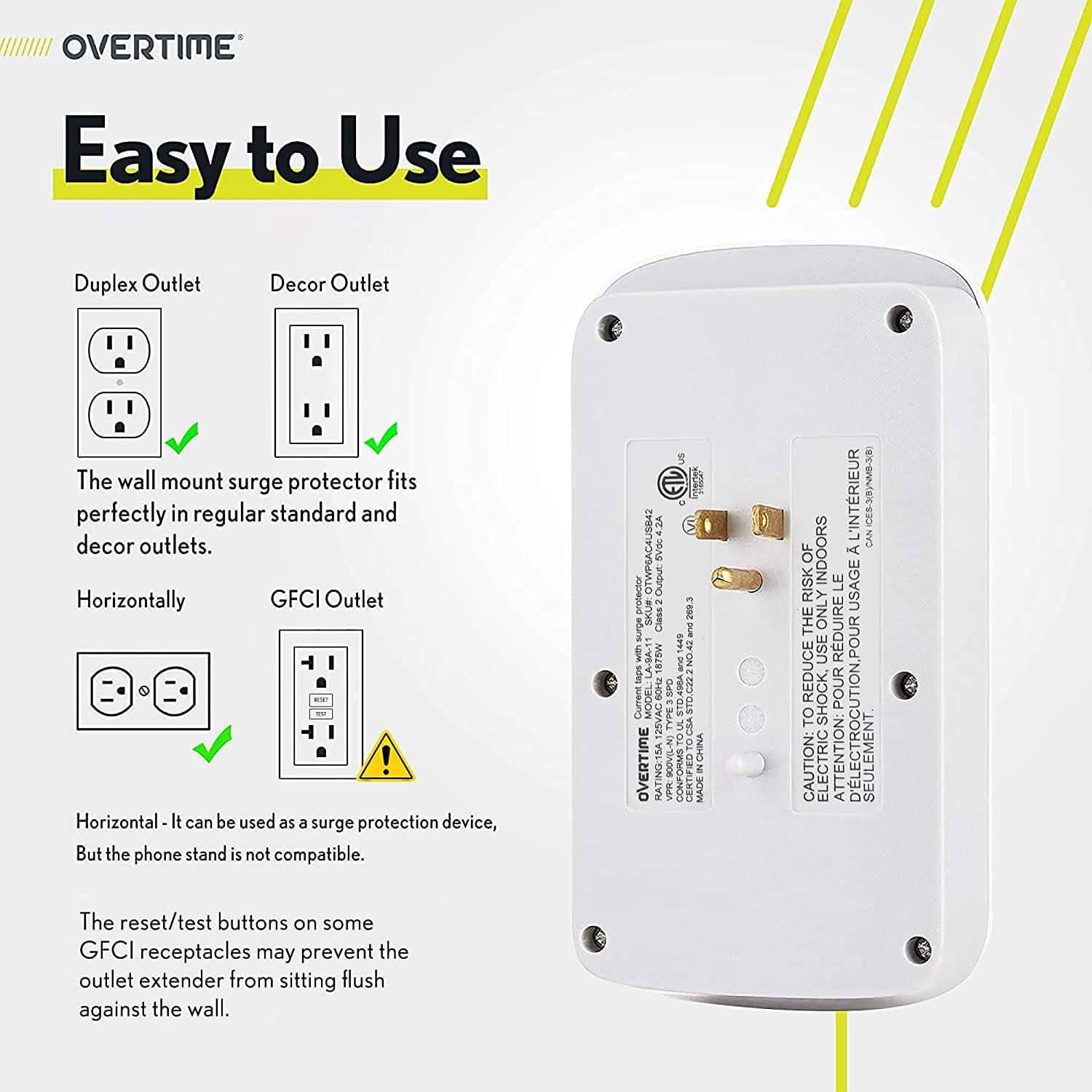Wall Plate Power USB Outlet  6 Outlet & 4 USB Port
