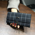 Wallets Long With Plaid PU Leather Fashion Hasp Coin Purse Phone Bag 10 Card Holders Female Wallet for girls ladies