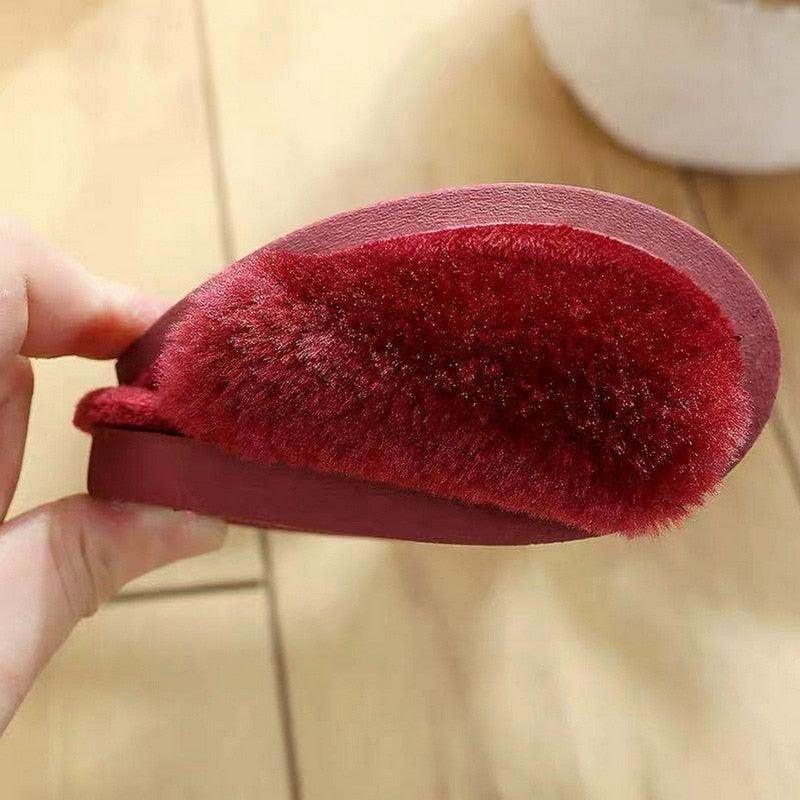 Warm Fluffy Slippers Women Faux Fur Slipper Indoor Floor Slides Flat Soft Furry House Warm Comfortable Fuzzy Furry Bedroom Slippers Indoor Cozy Memory Foam Anti-Slip Flip Flops