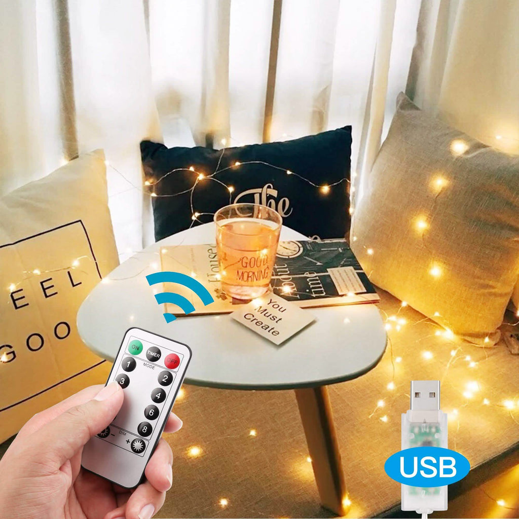 Warm White USB Remote Control 300LED String Lights