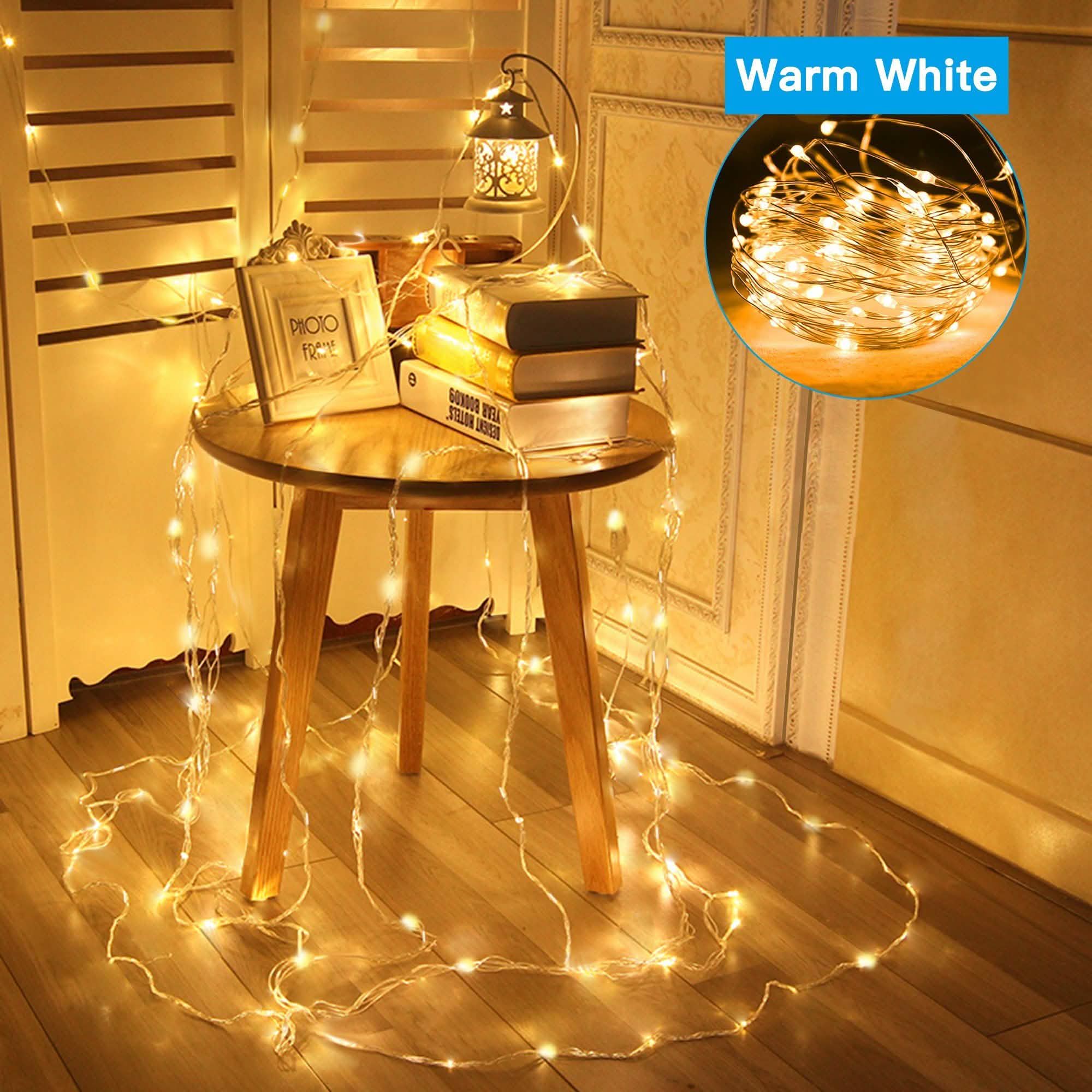 Warm White USB Remote Control 300LED String Lights