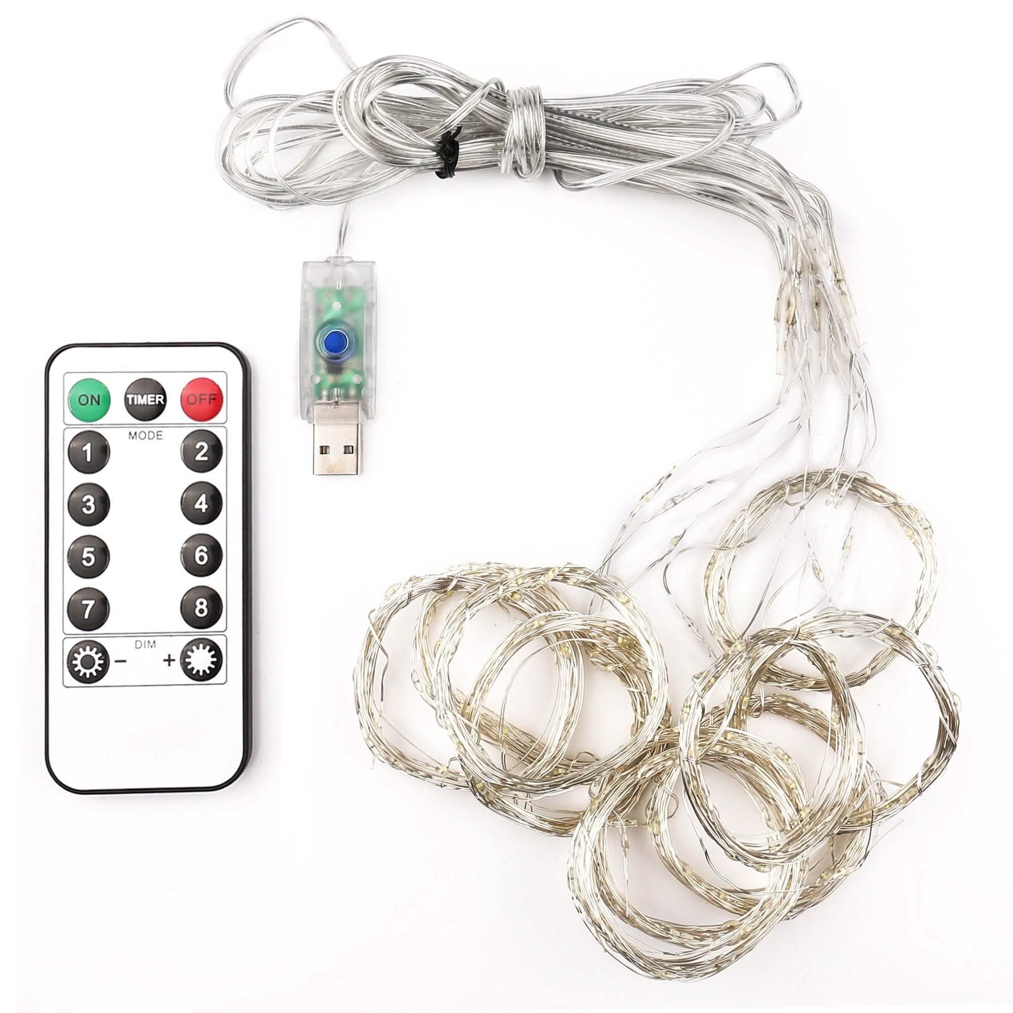Warm White USB Remote Control 300LED String Lights