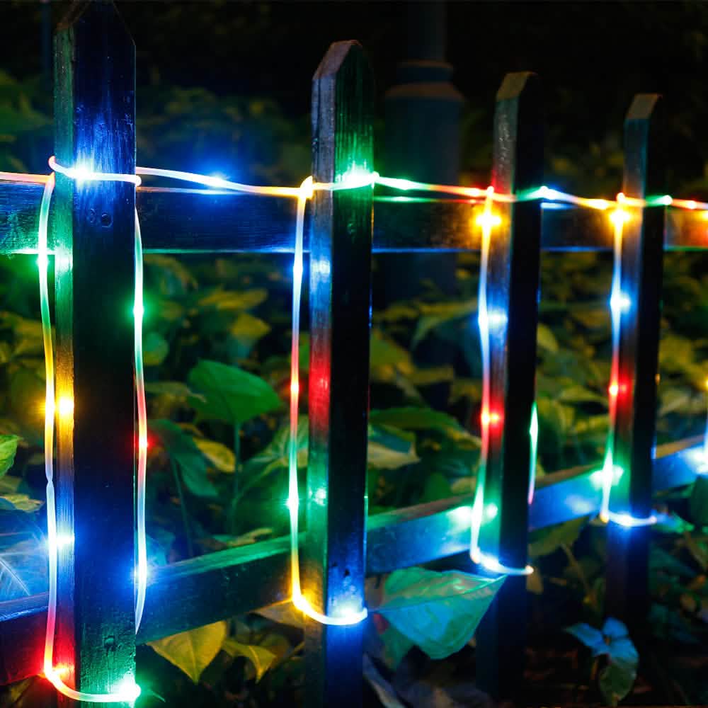 Waterproof 75.5 Ft. 200 LED Colorful Rope String Fairy Lights