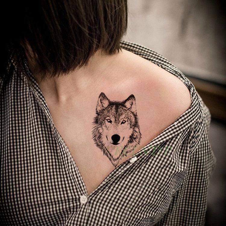 Waterproof Animal Temporary Tattoo Sticker Wolf Modern Tatoo Foot Neck Luxury Tattoos For Men Women