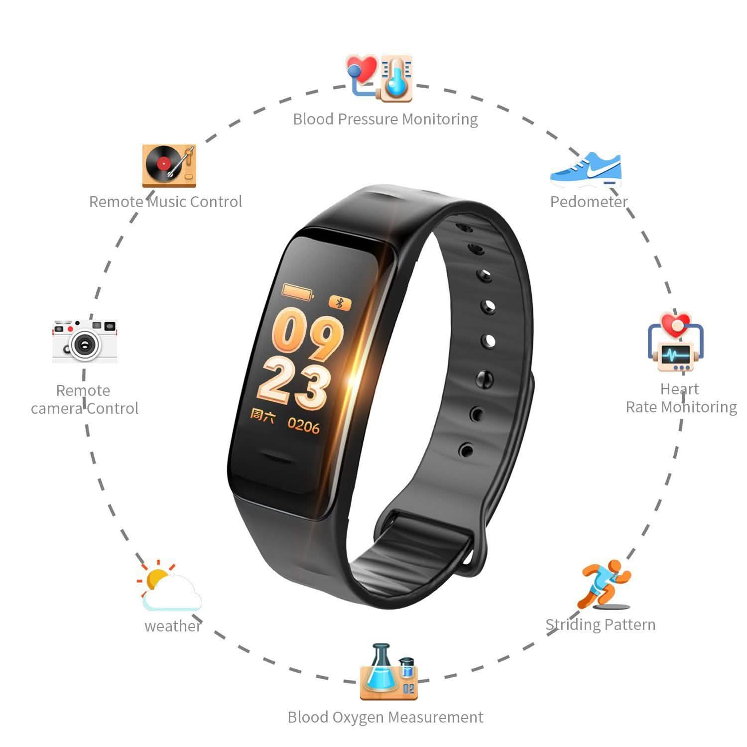 Waterproof Purple Smart Wristband Bracelet Fitness Tracker Health Monitor Heart Rate