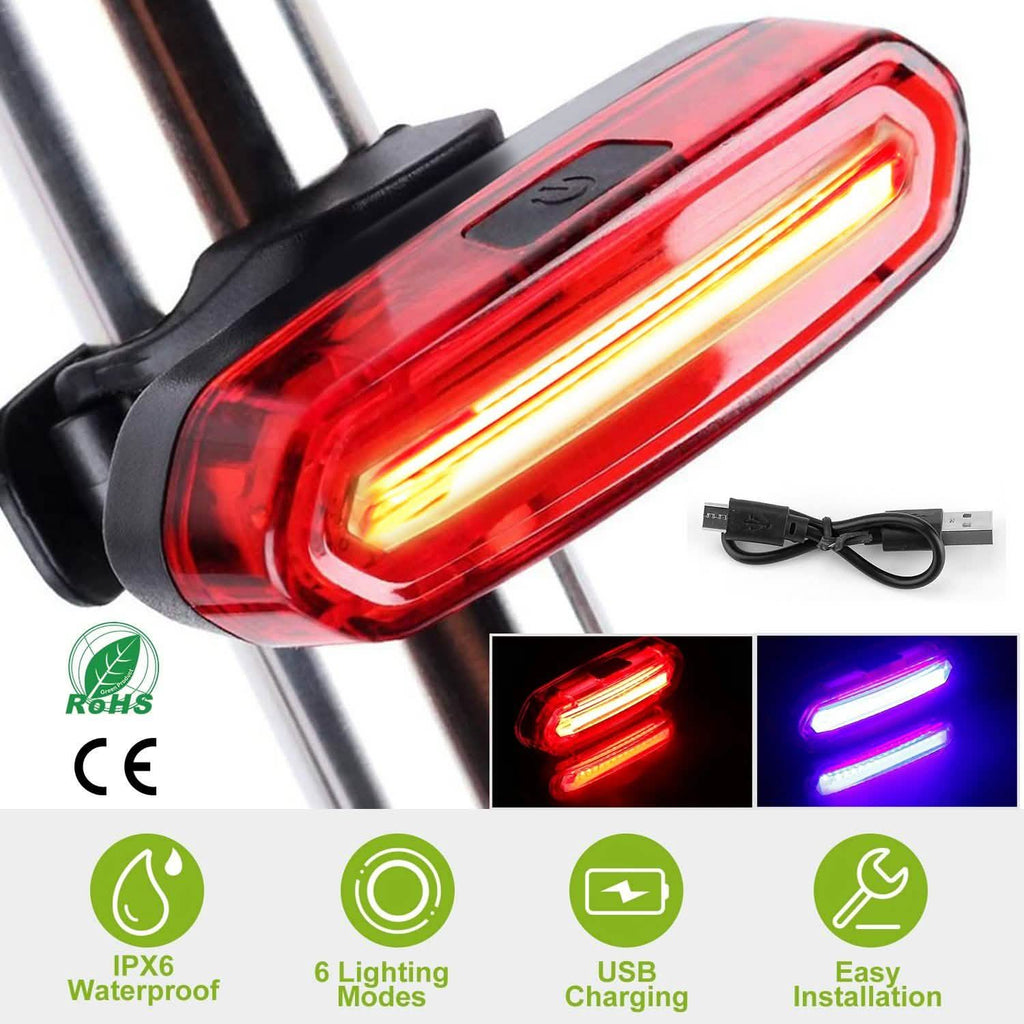 Waterproof USB Rechargeable LED Bicycle Tail Warning Lamp