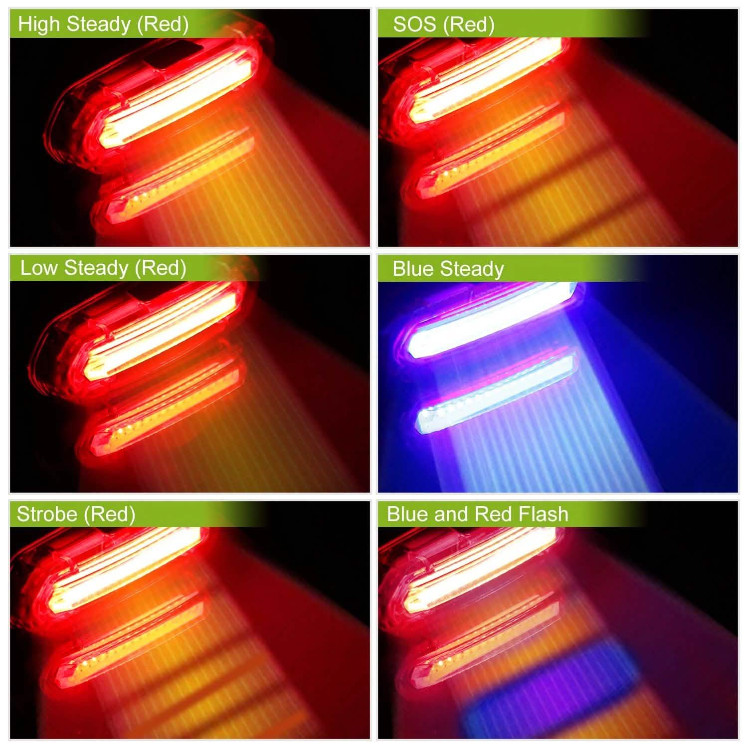 Waterproof USB Rechargeable LED Bicycle Tail Warning Lamp