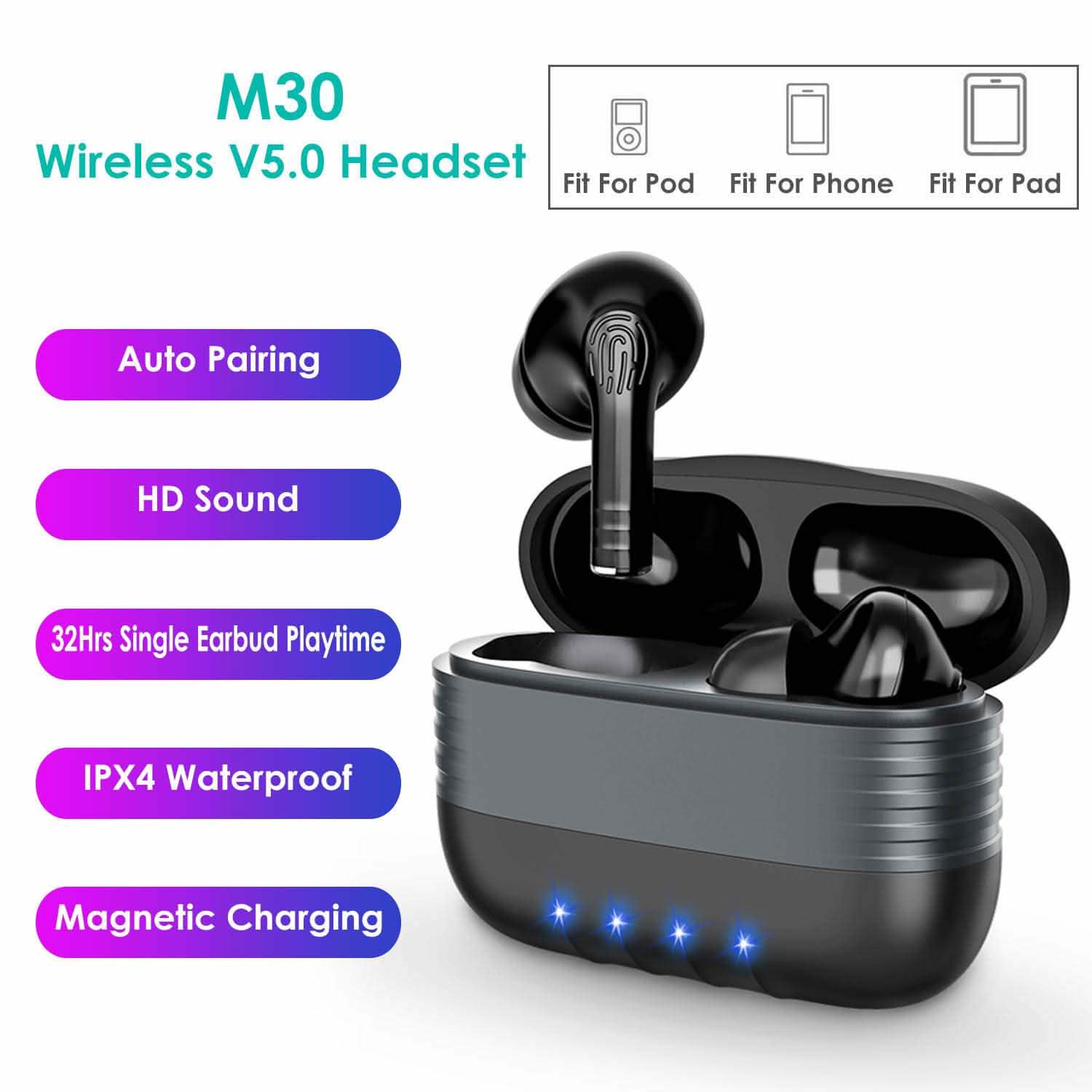 Waterproof Wireless 5.0 TWS Earbuds