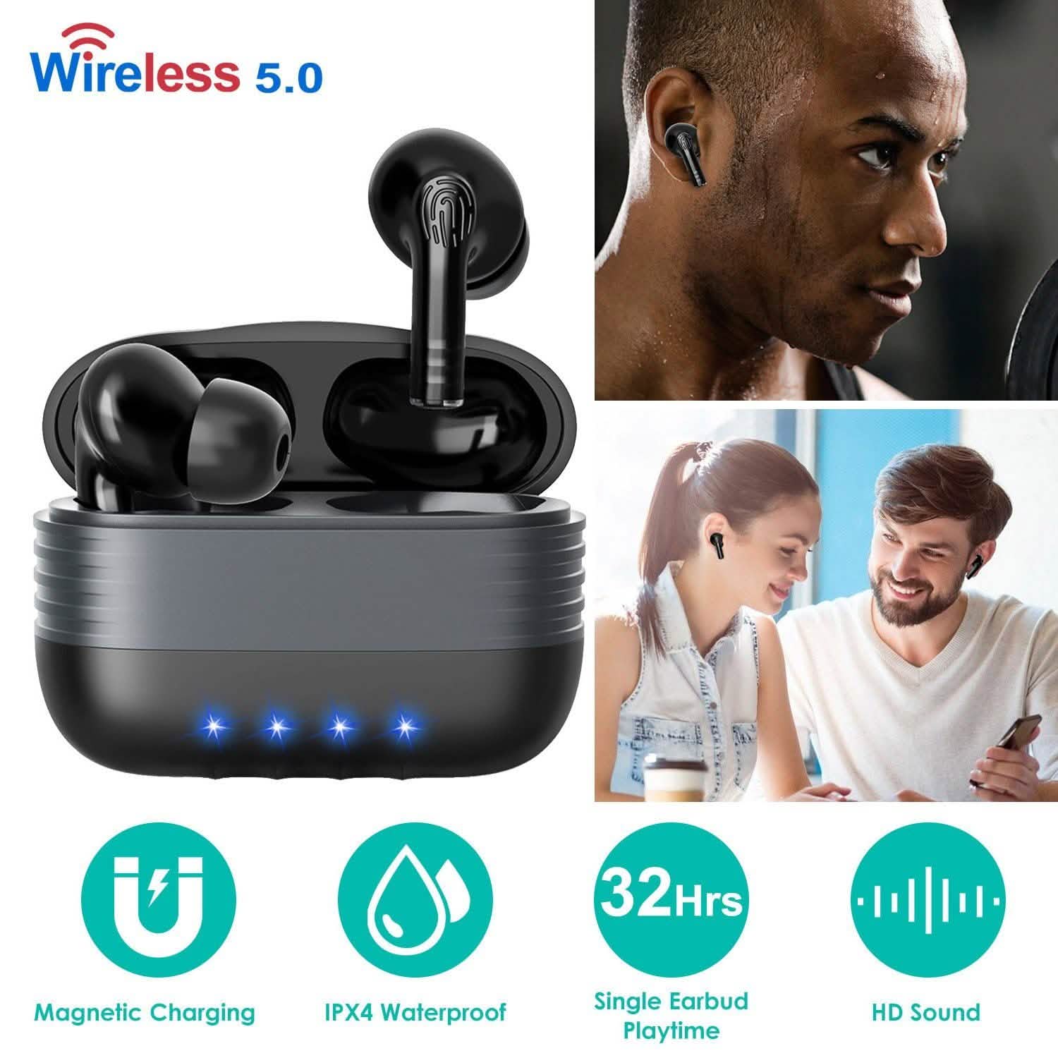 Waterproof Wireless 5.0 TWS Earbuds