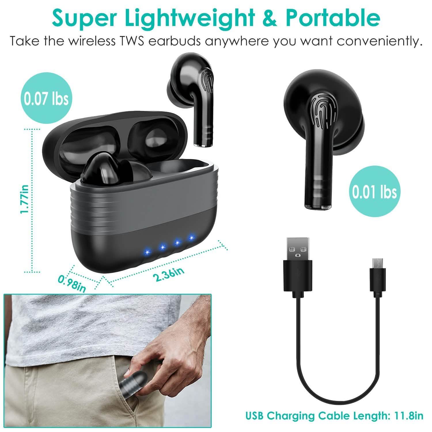 Waterproof Wireless 5.0 TWS Earbuds