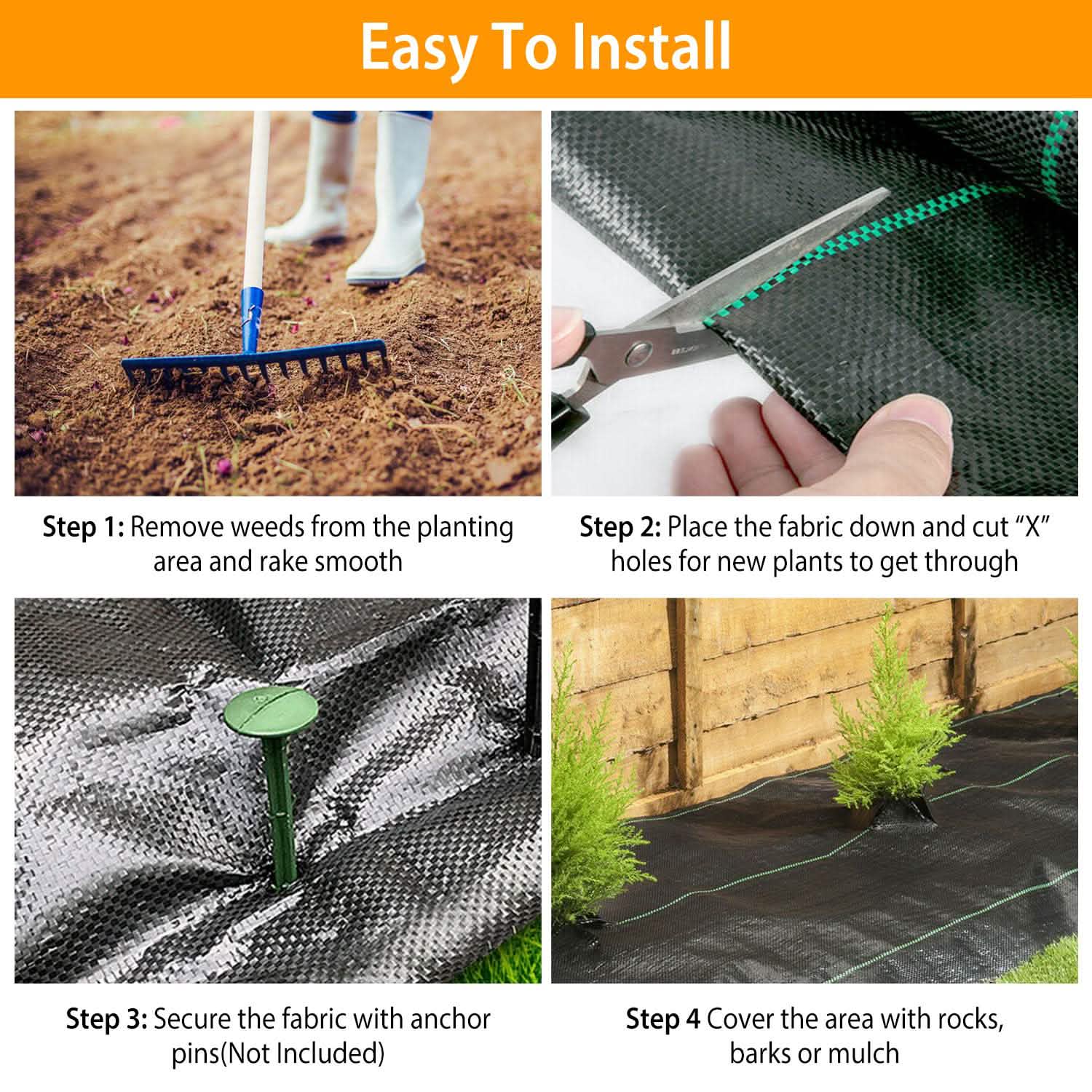 Weed Barrier Landscape Gardening Mat Fabric Woven