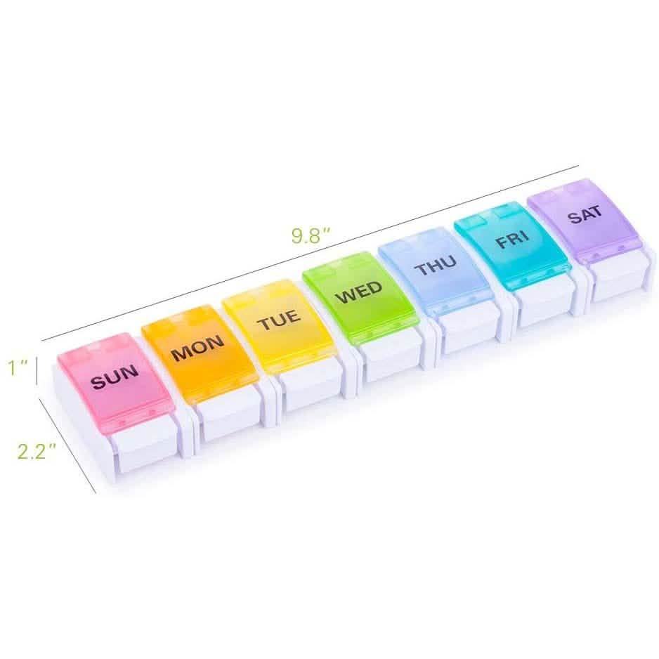 2-Pack: Weekly Pill Organizer Detachable, Sukuos Large Daily Pill Cases