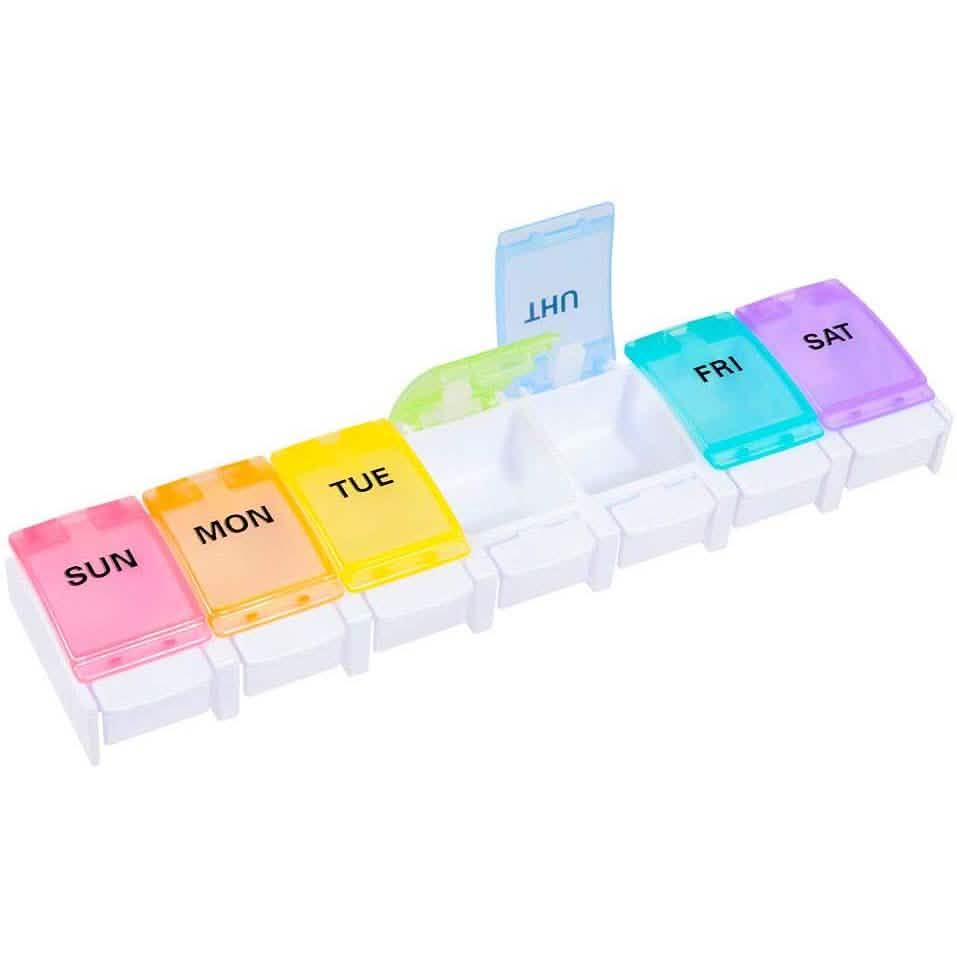 2-Pack: Weekly Pill Organizer Detachable, Sukuos Large Daily Pill Cases