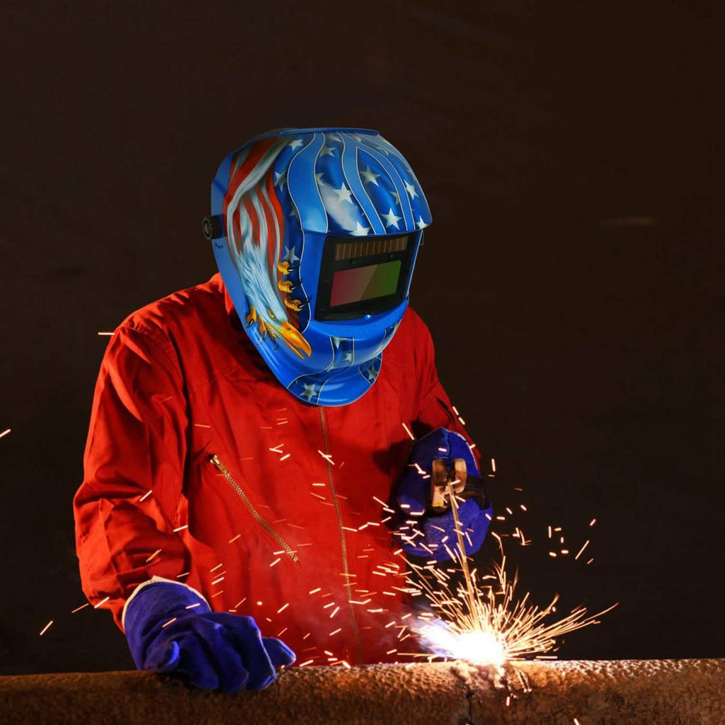 Welding Helmet Solar Powered Auto Darkening Hood with Adjustable Wide Shade