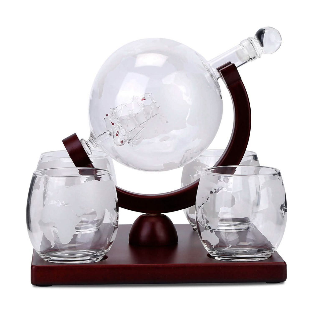 Whiskey Decanter Globe Set