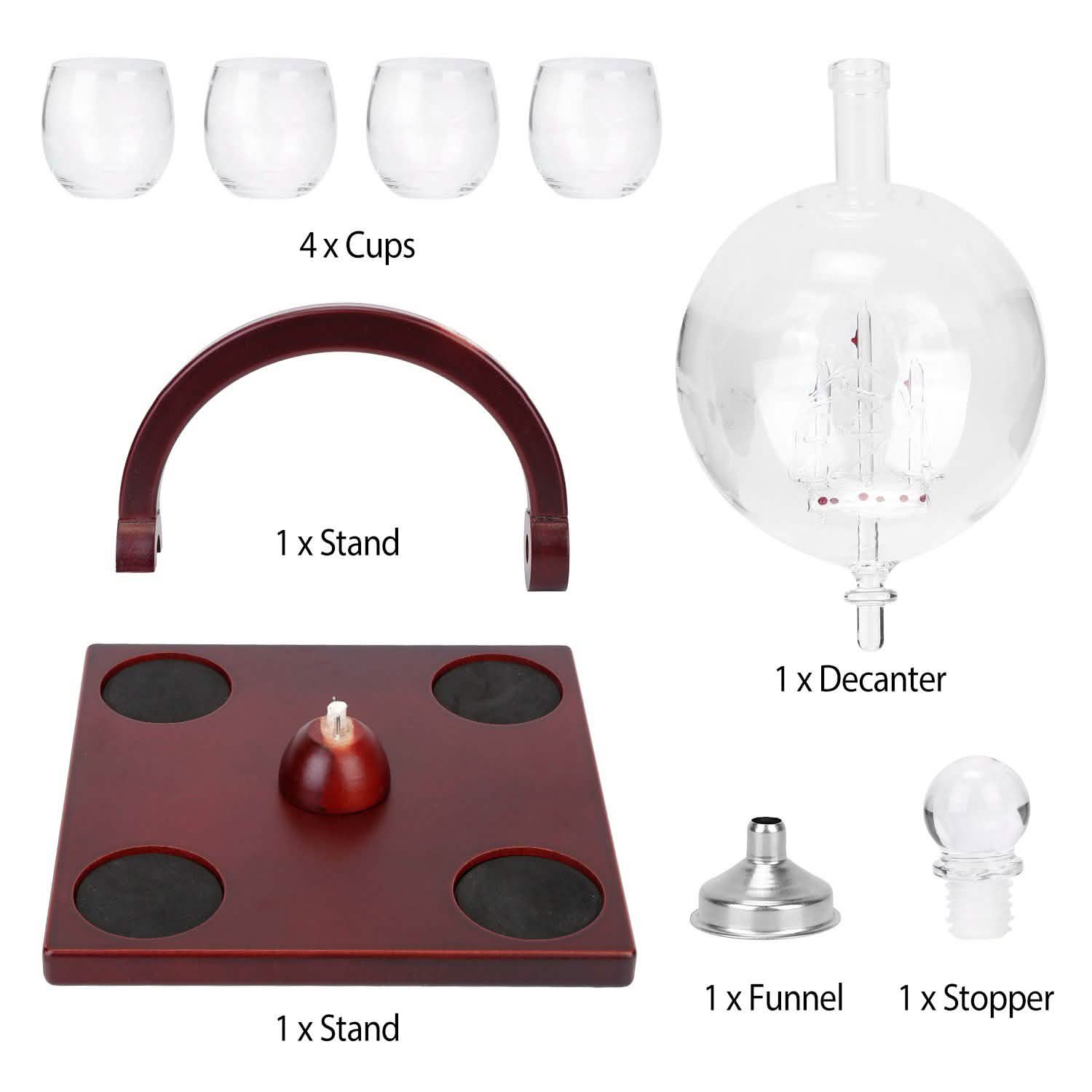 Whiskey Decanter Globe Set