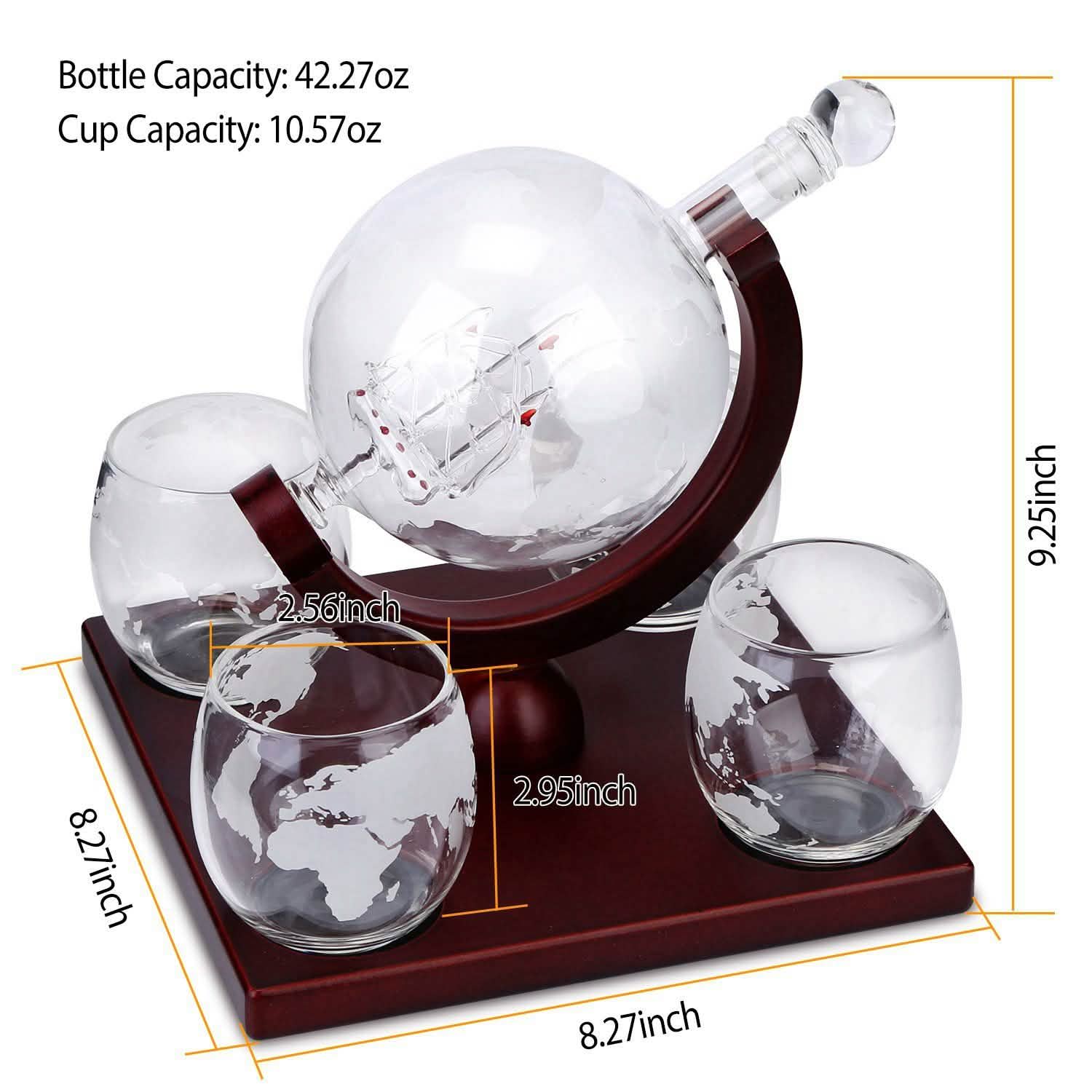 Whiskey Decanter Globe Set