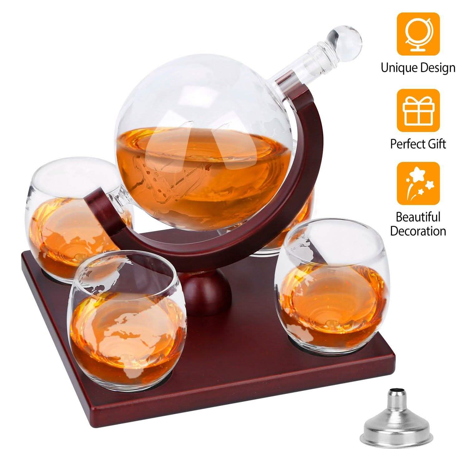 Whiskey Decanter Globe Set