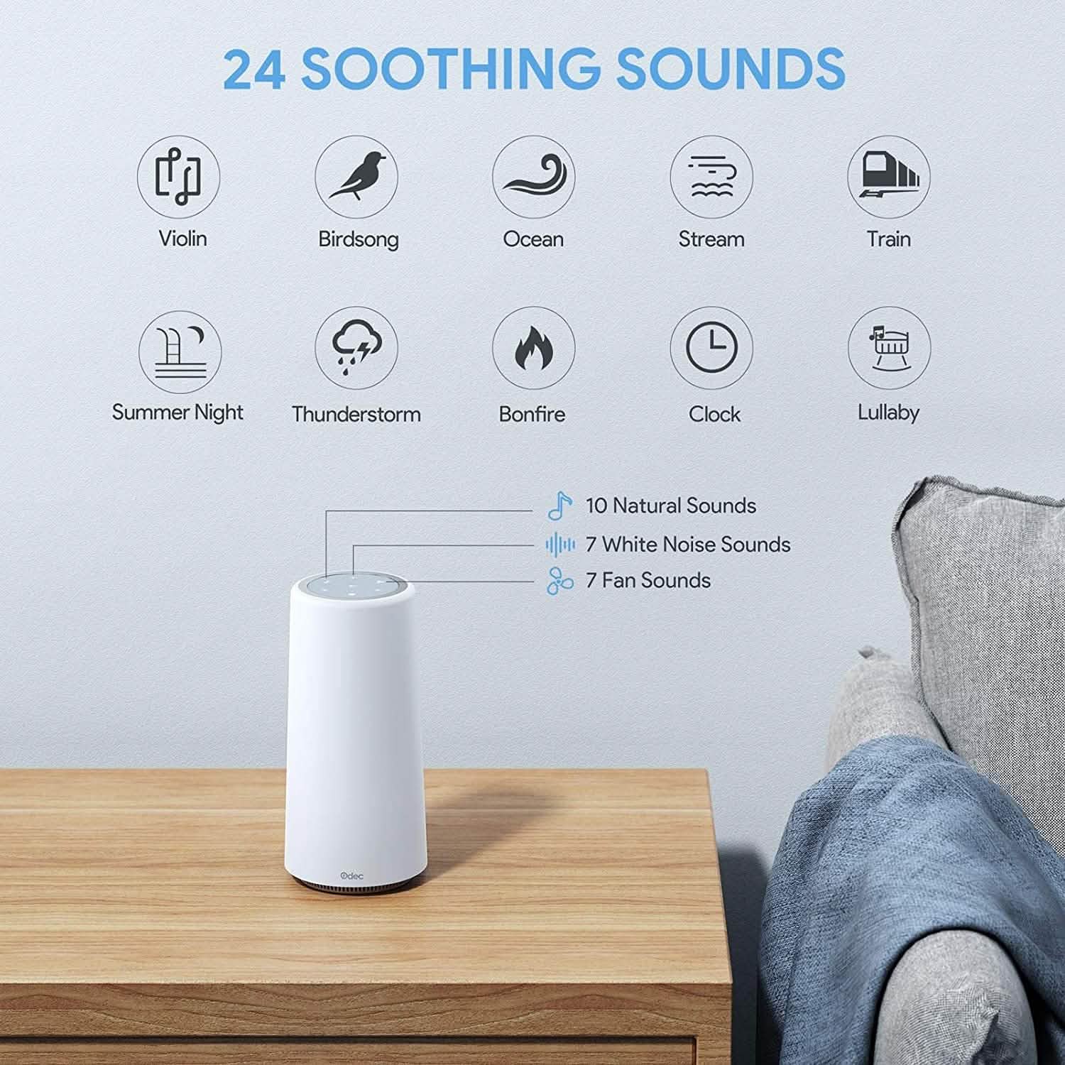 White Baby Sound Machine with Night Light