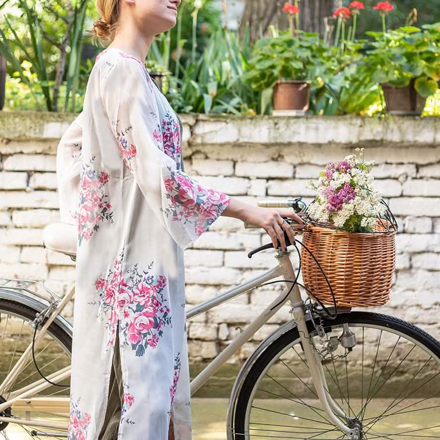 White Floral Kimono