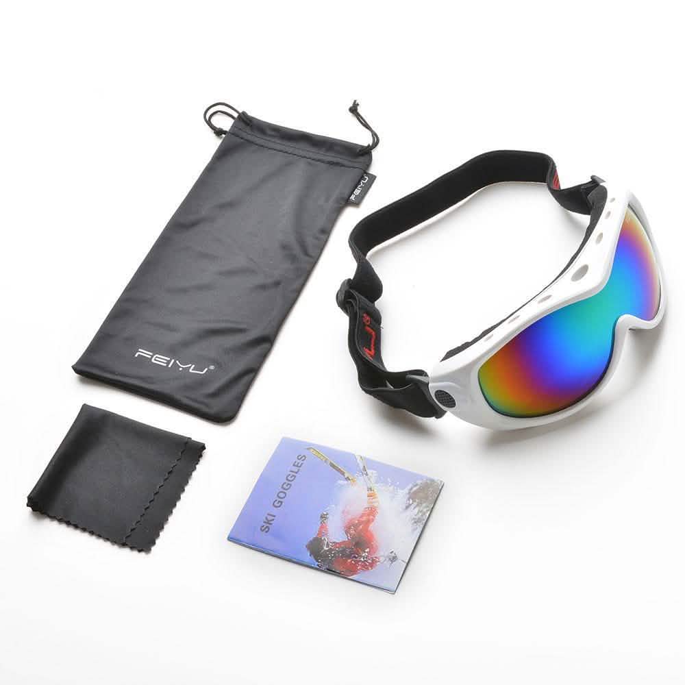 White for Kid Ski Goggles Double Anti Fog Lenses Sun Glasses