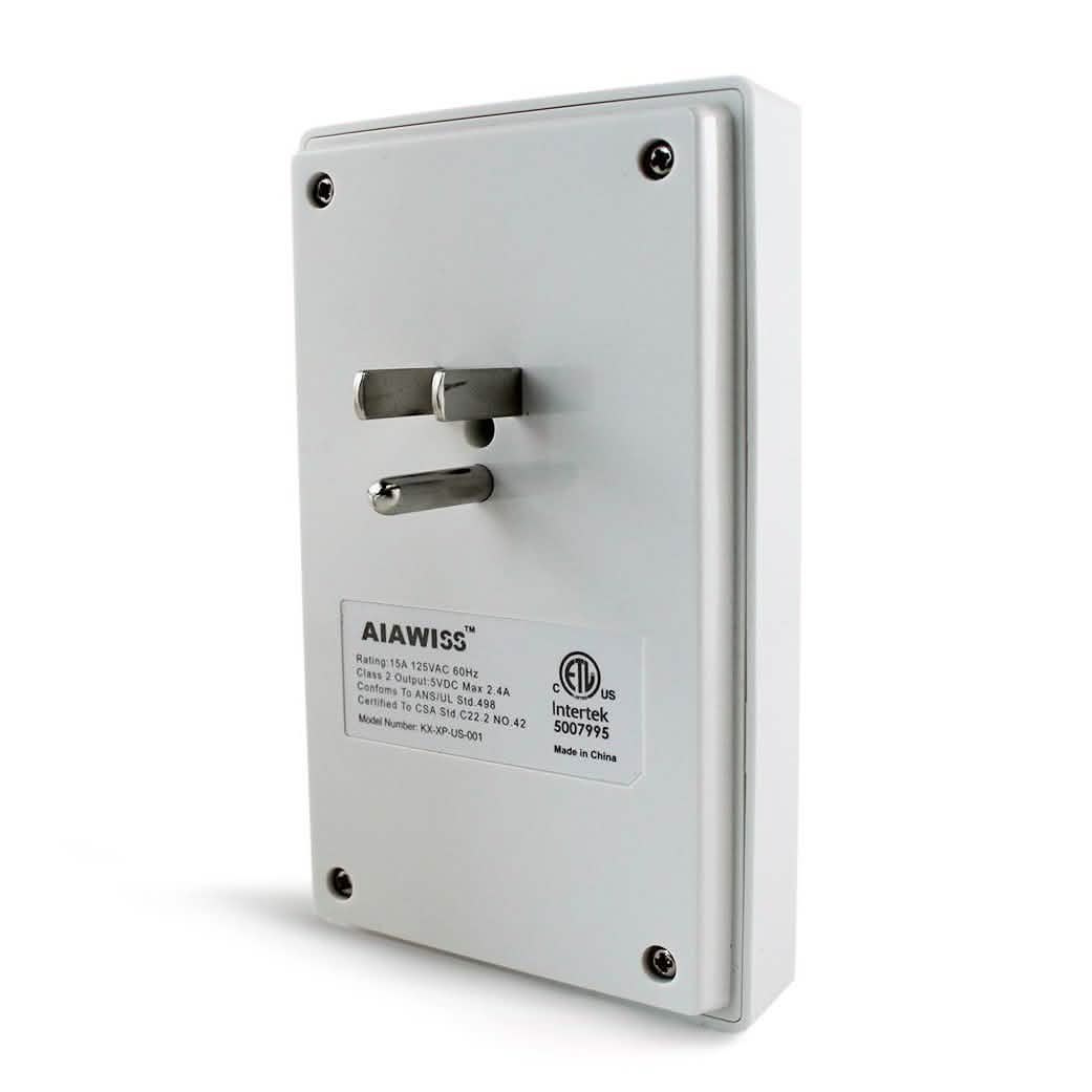 White Light Sensor Dual USB Wall Outlet