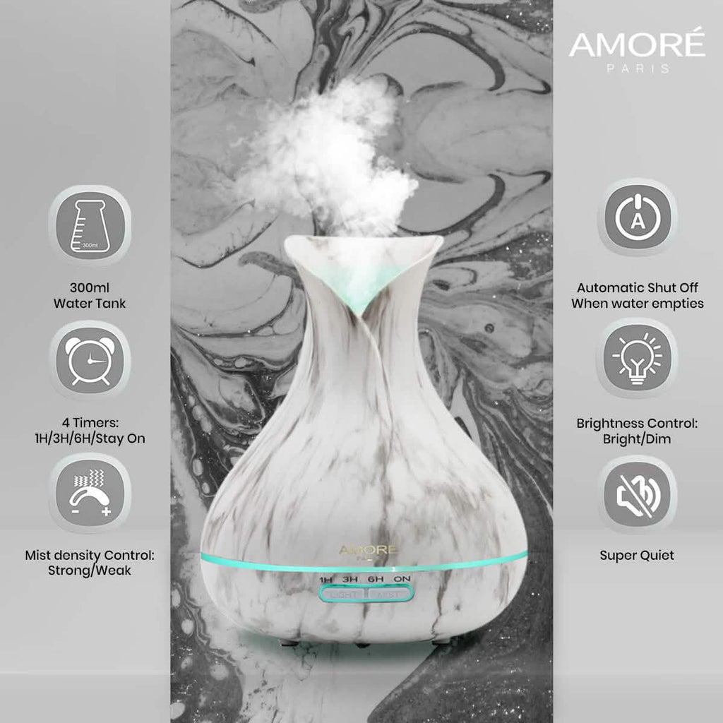White Marble 300ml Ultrasonic Aroma Diffuser