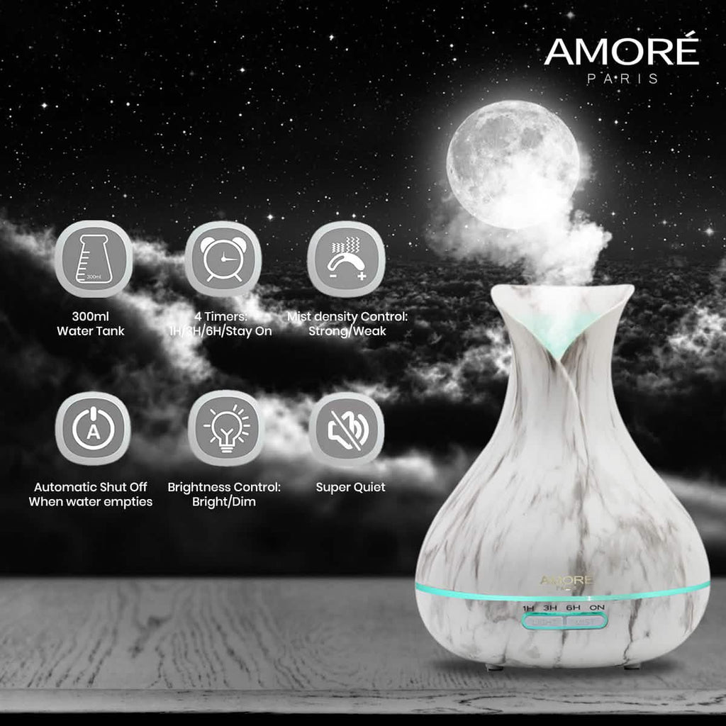 White Marble 300ml Ultrasonic Aroma Diffuser