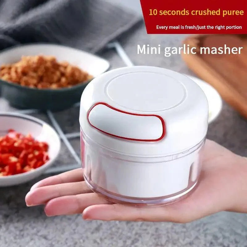 White Mini Multifunctional Kitchen Accessories Vegetable Press Manual Puller Cutting And Stirring Kitchen Gadgets Masher