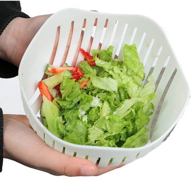 White Salad Cutter Bowl