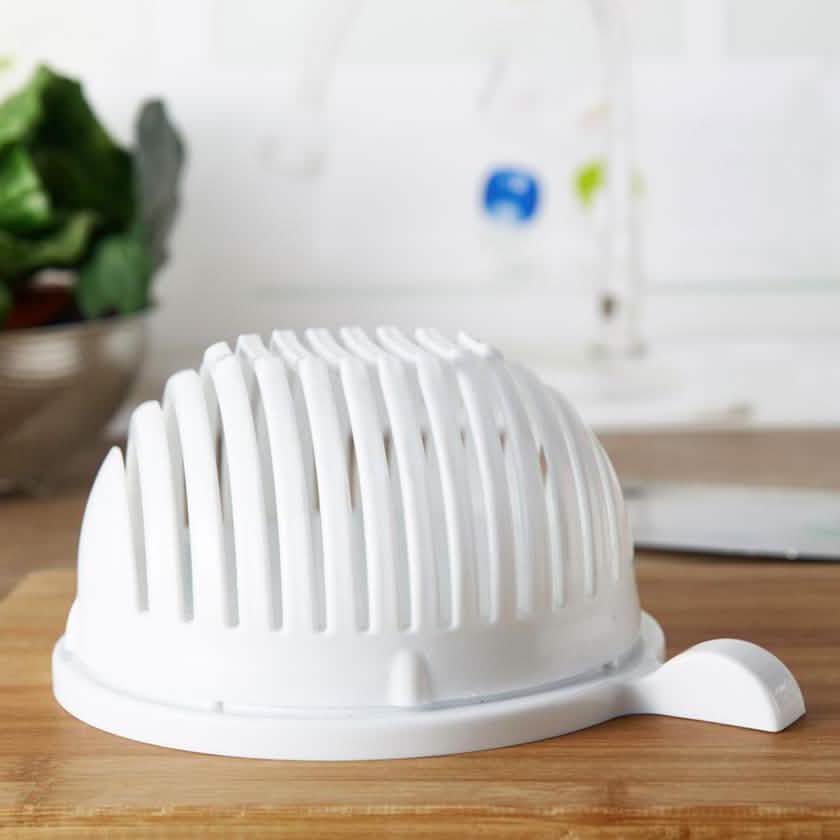 White Salad Cutter Bowl