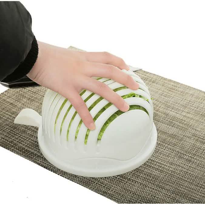 White Salad Cutter Bowl