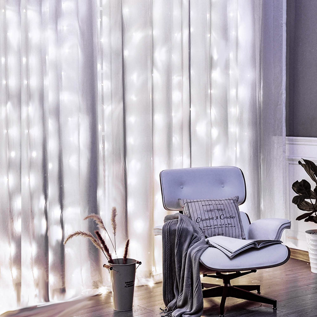 White USB Remote Control 3x3M 300LED String Lights Waterproof