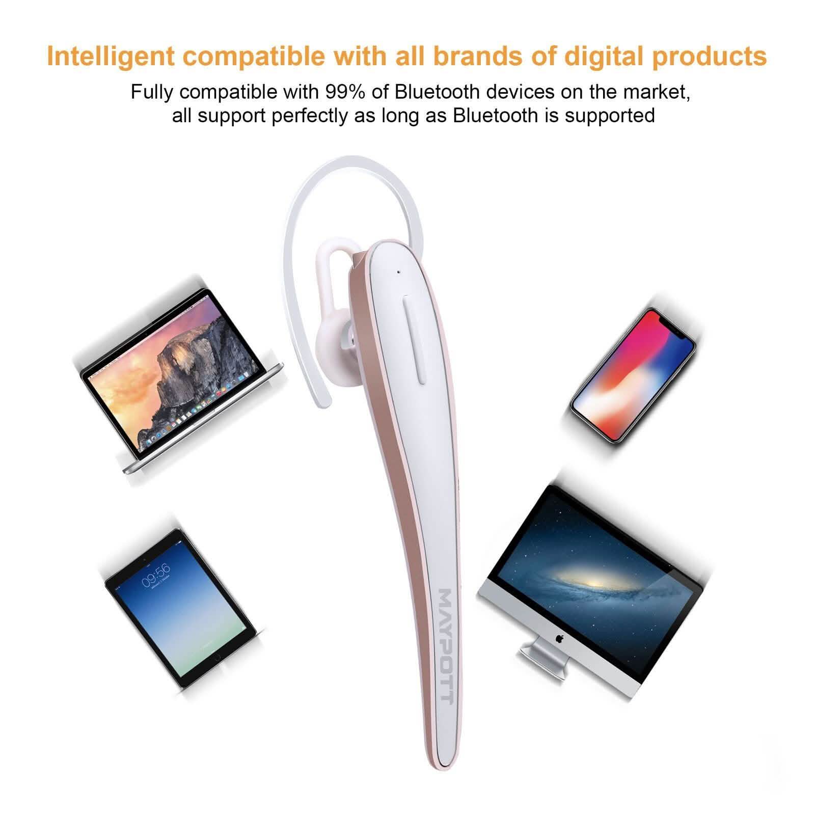 White Wireless Bluetooth 4.1 Earphone Sports Stereo