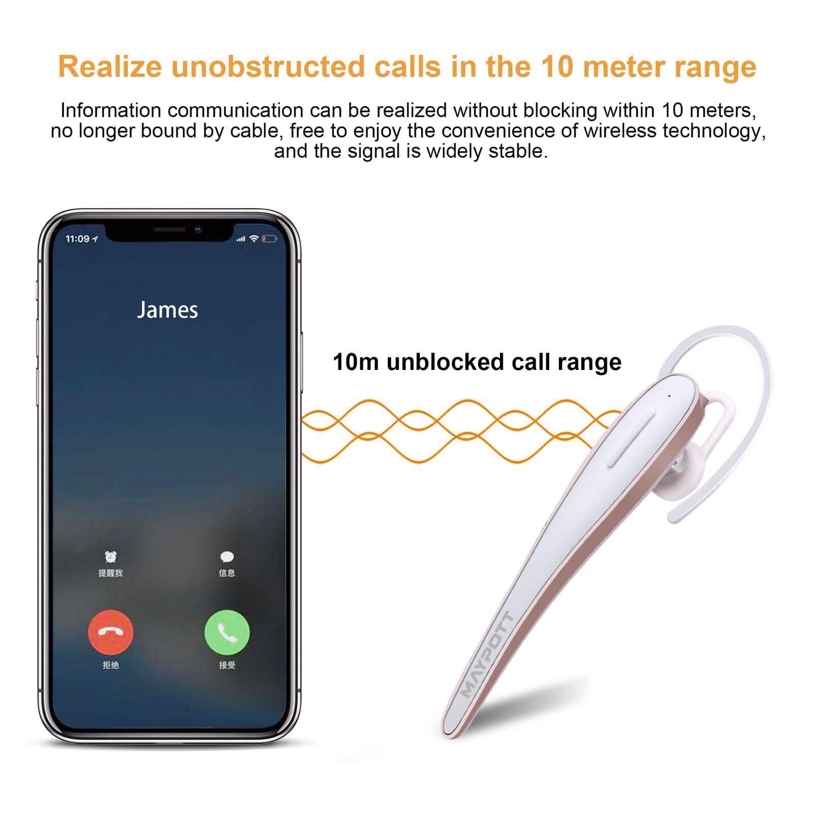 White Wireless Bluetooth 4.1 Earphone Sports Stereo