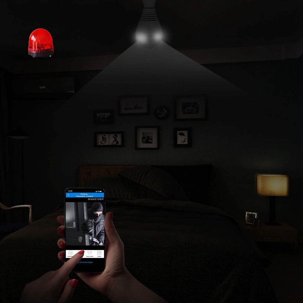WiFi Light Bulb Camera 960P Security Camera 360°
