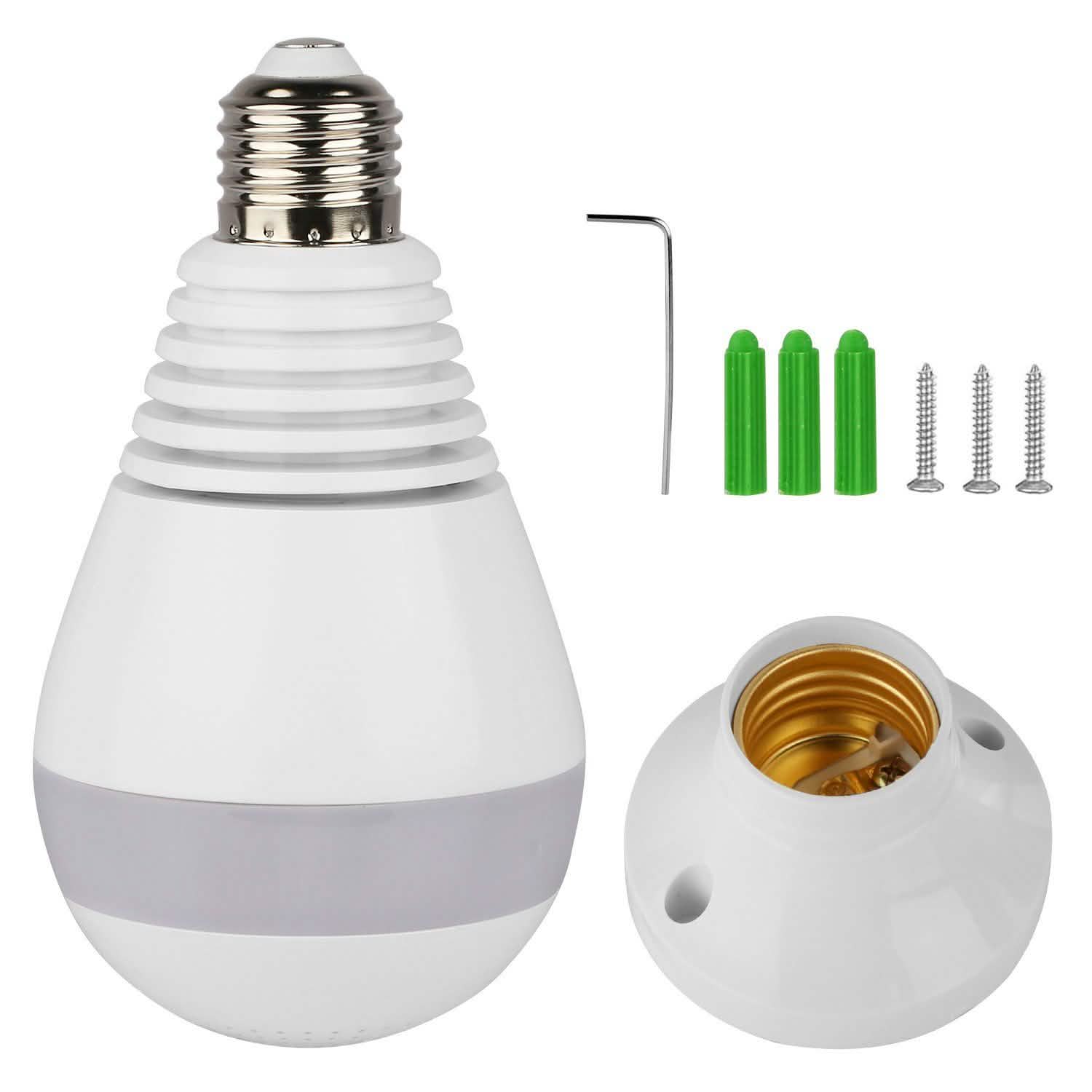WiFi Light Bulb Camera 960P Security Camera 360°