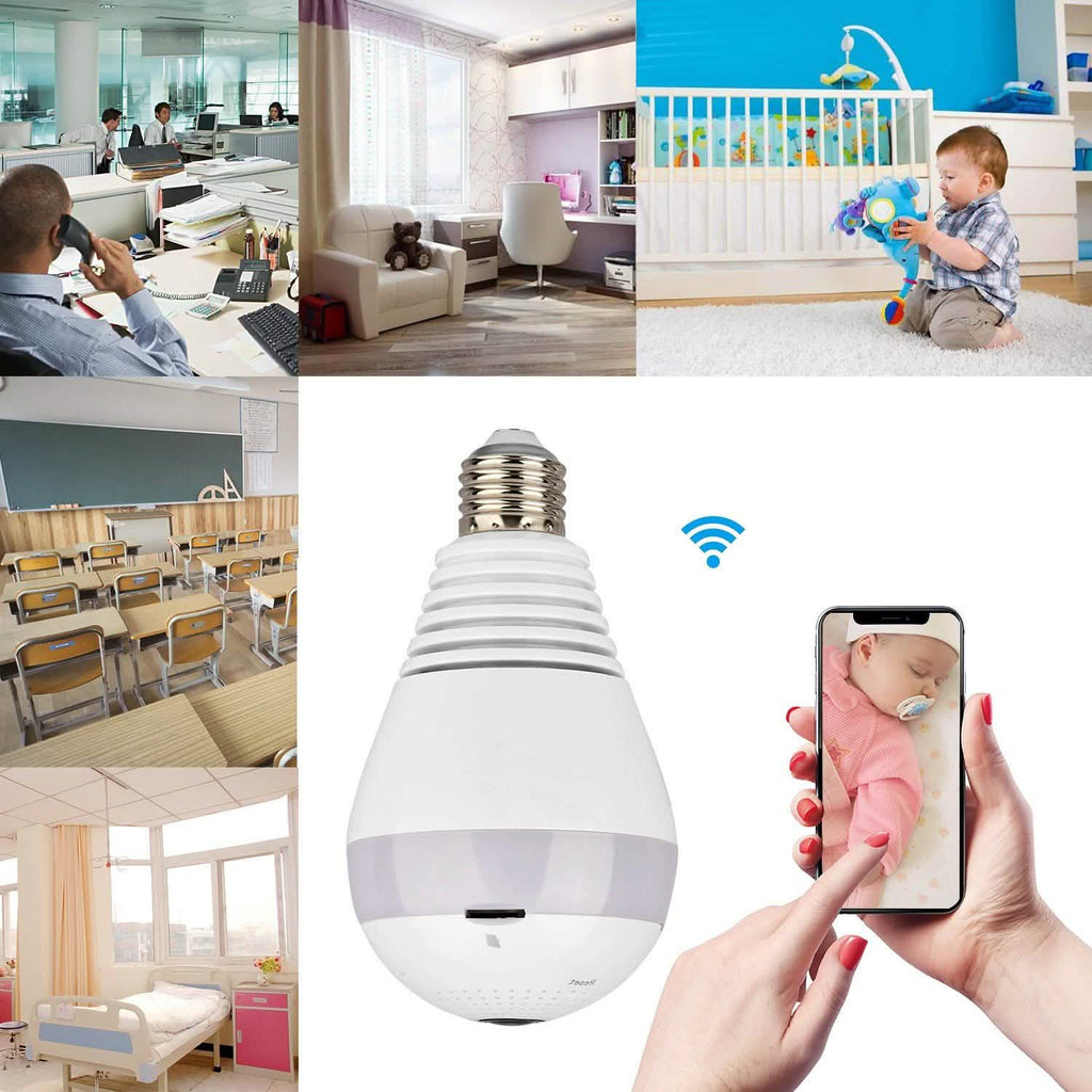 WiFi Light Bulb Camera 960P Security Camera 360°