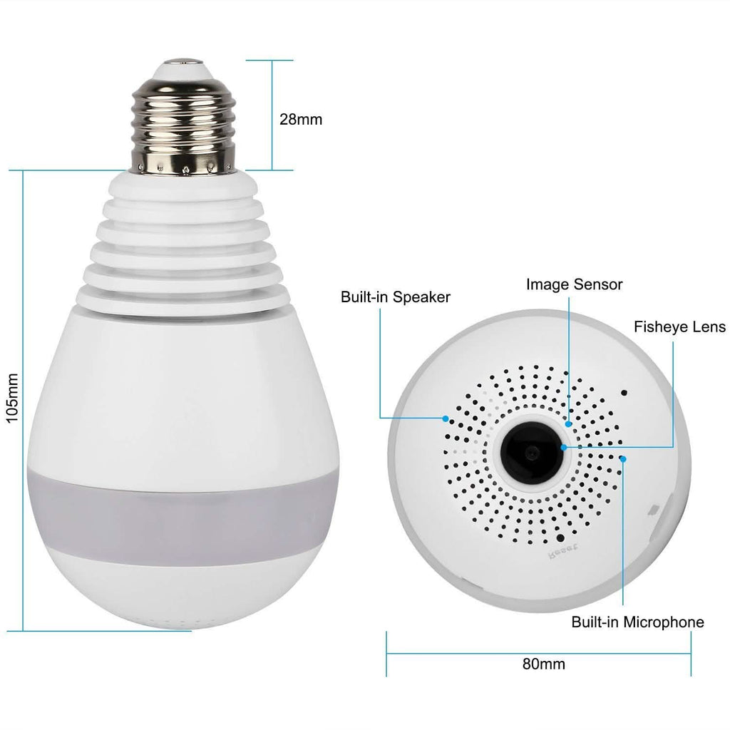 WiFi Light Bulb Camera 960P Security Camera 360°
