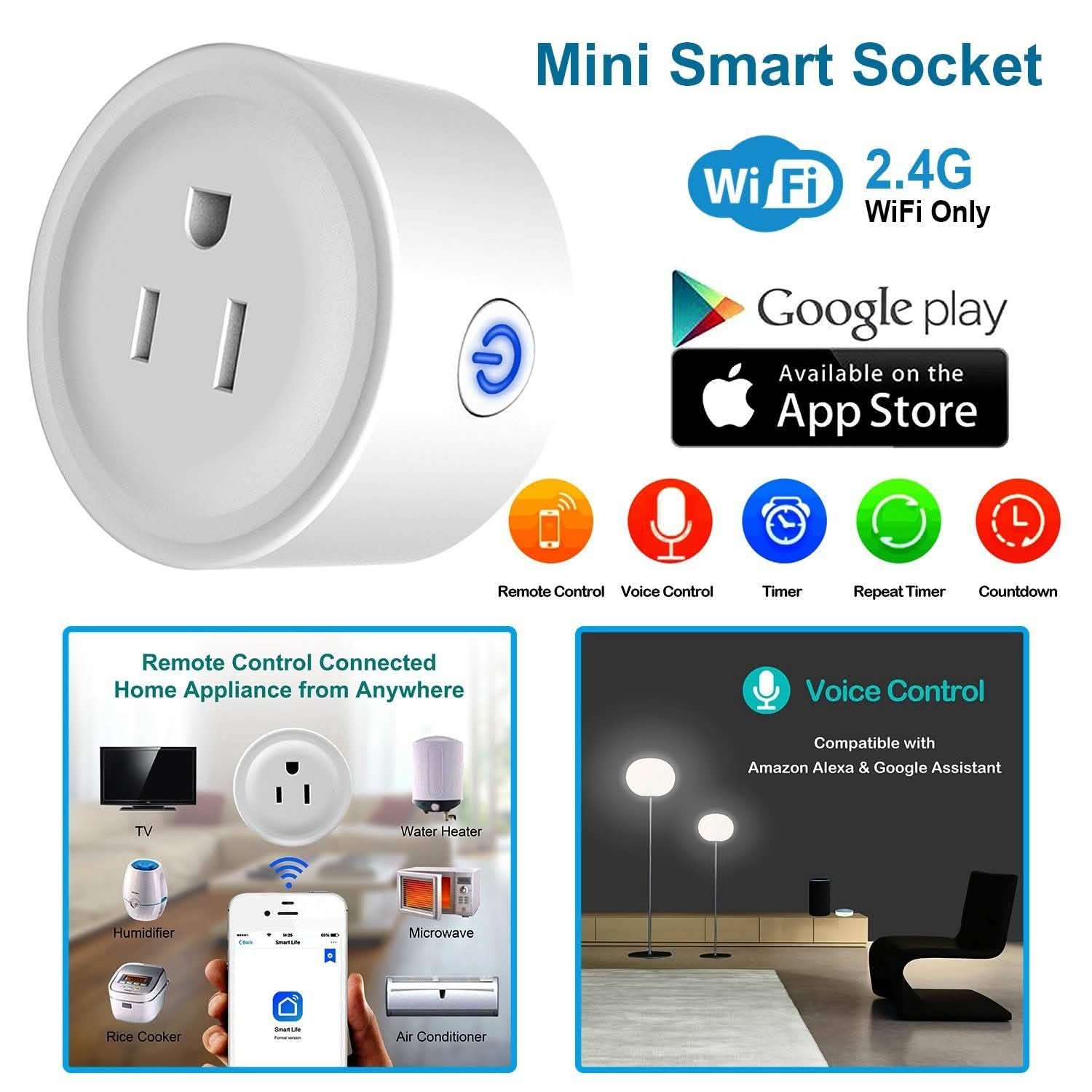 WiFi Smart Socket APP Plug Outlet Remote