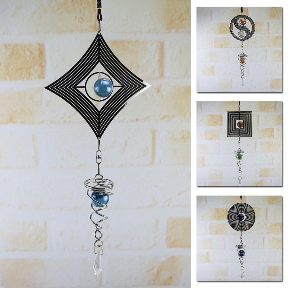 Wind Chimes Spinner Spiral Rotating Crystal Ball Wind-chime Church Yard Decor Gift For Garden Patio Balcony & Indoor Decor Photography Prop Best Decoration Thing Beautiful Looking Decor