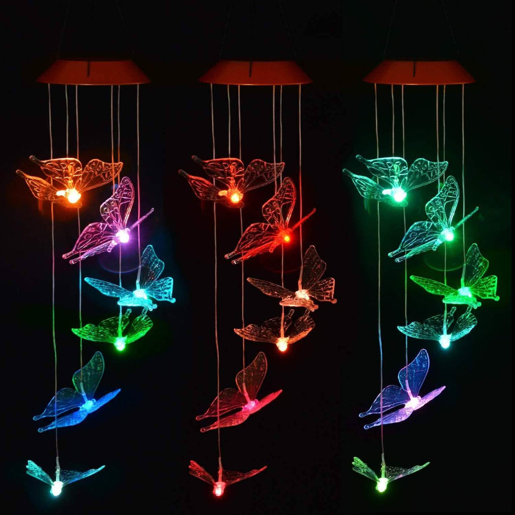 Windlights Solar Powered LED Butterfly Wind Chimes