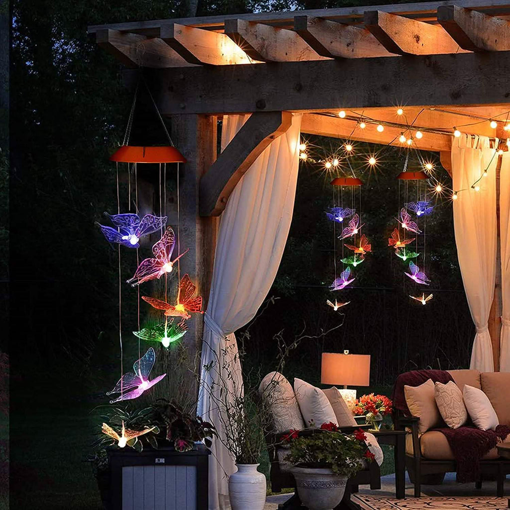 Windlights Solar Powered LED Butterfly Wind Chimes