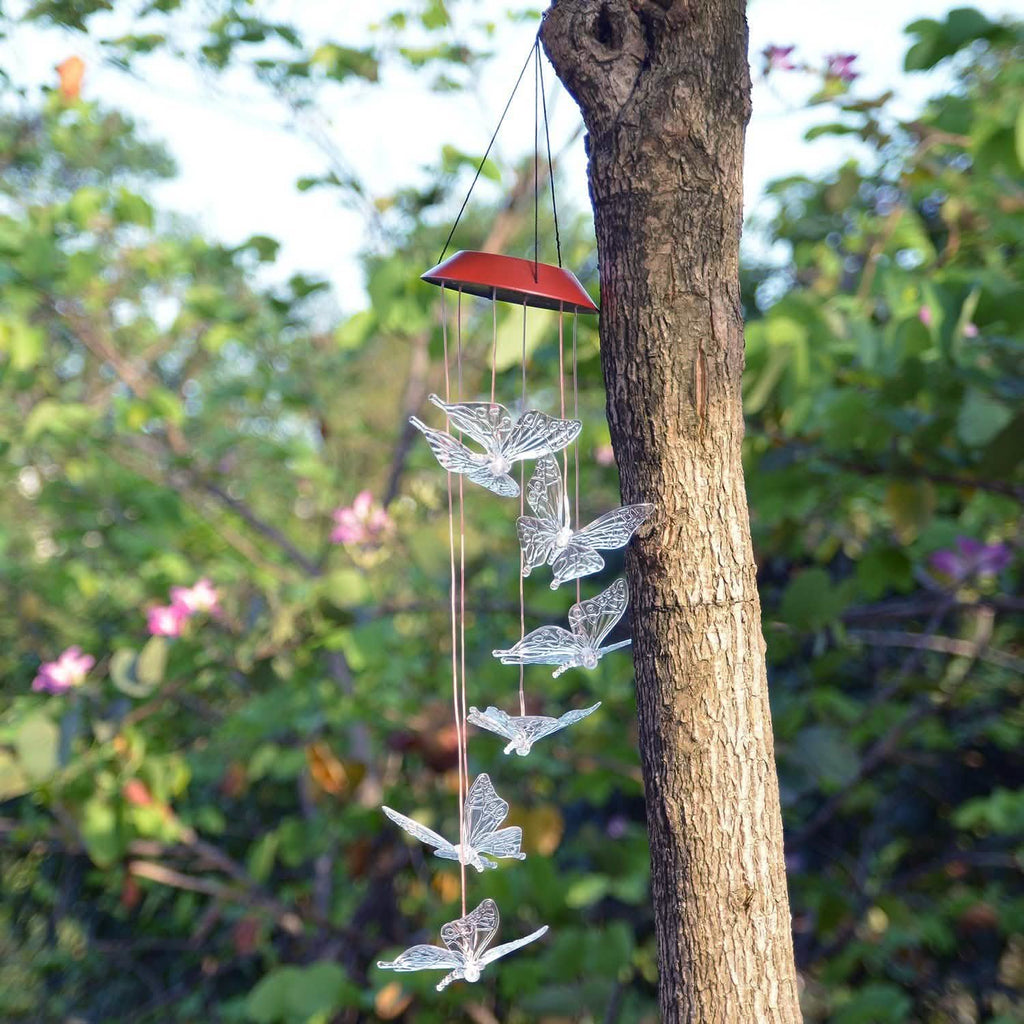 Windlights Solar Powered LED Butterfly Wind Chimes